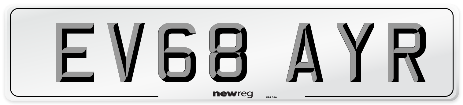 EV68 AYR Number Plate from New Reg